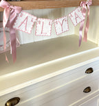 Personalized Machine Embroidered Baby Banner | Pennant | Door Decoration