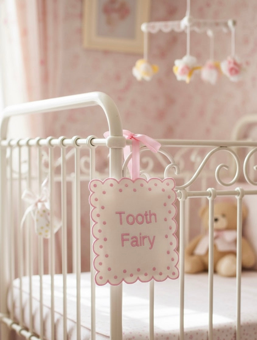 Personalized Linen Tooth Fairy Door Pillow | Tooth Fairy Pillow