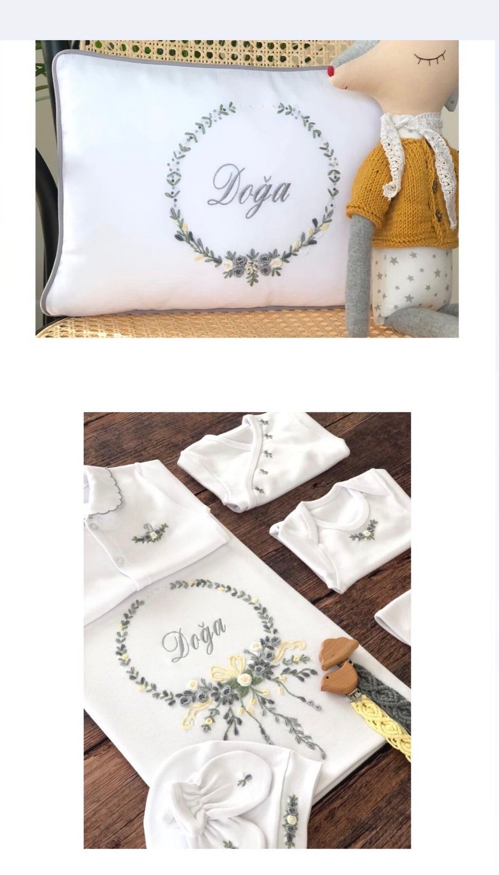 Damla Modeli Hastane Çıkışı Seti Gri/Sarı