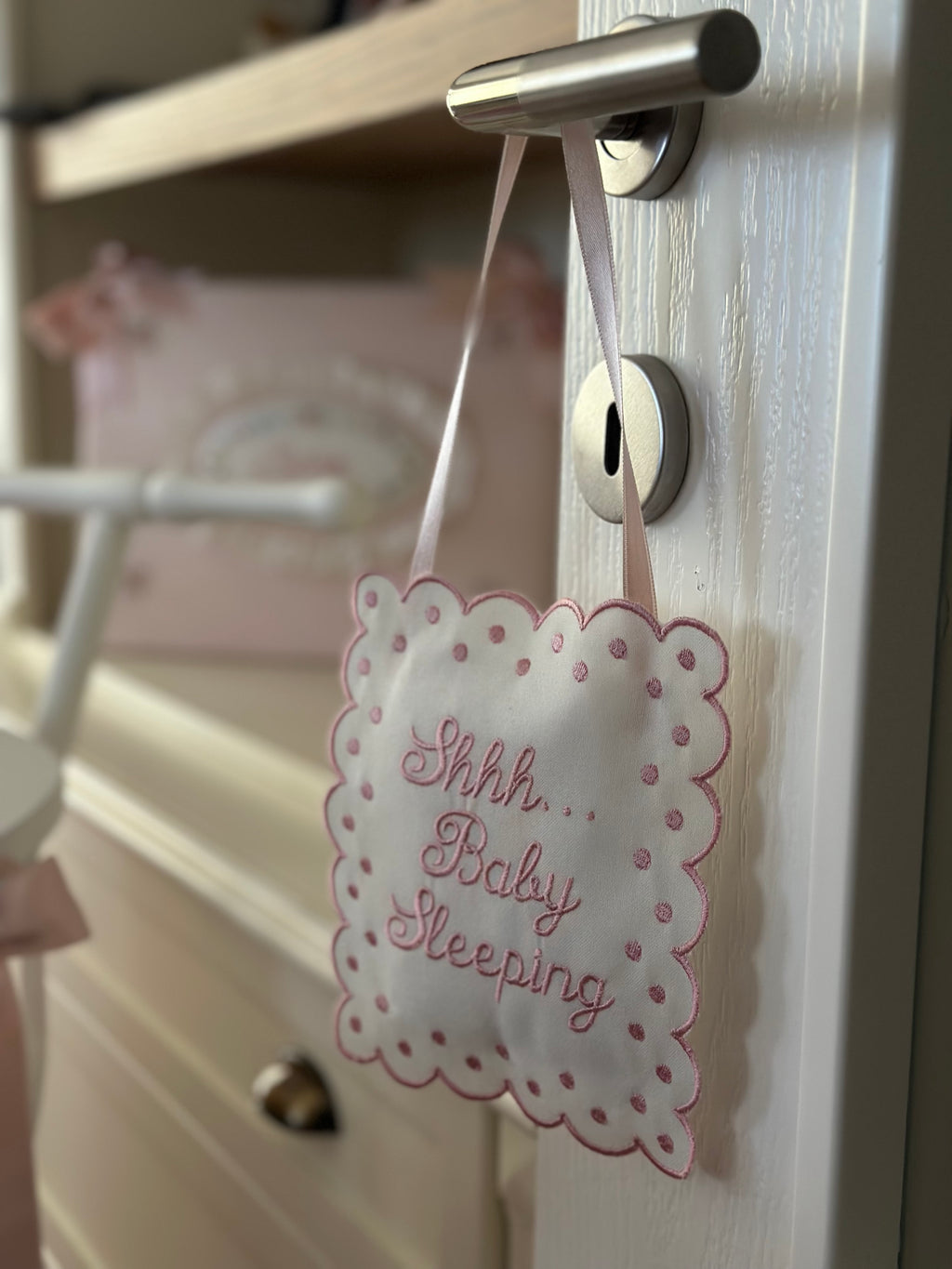 Kişiye Özel Keten “Baby Sleeping” Kapı Yastığı