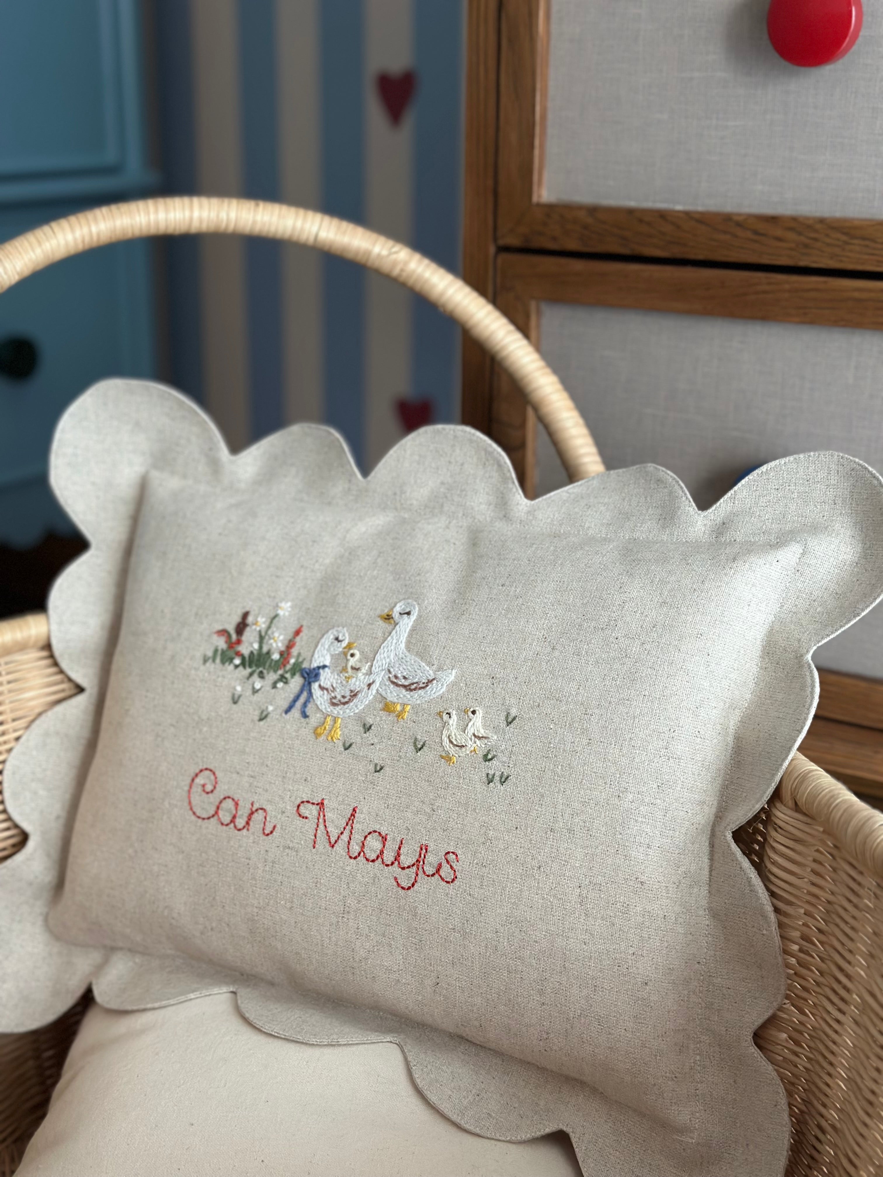 Duckling Keten Dilimli Bebek Yastığı