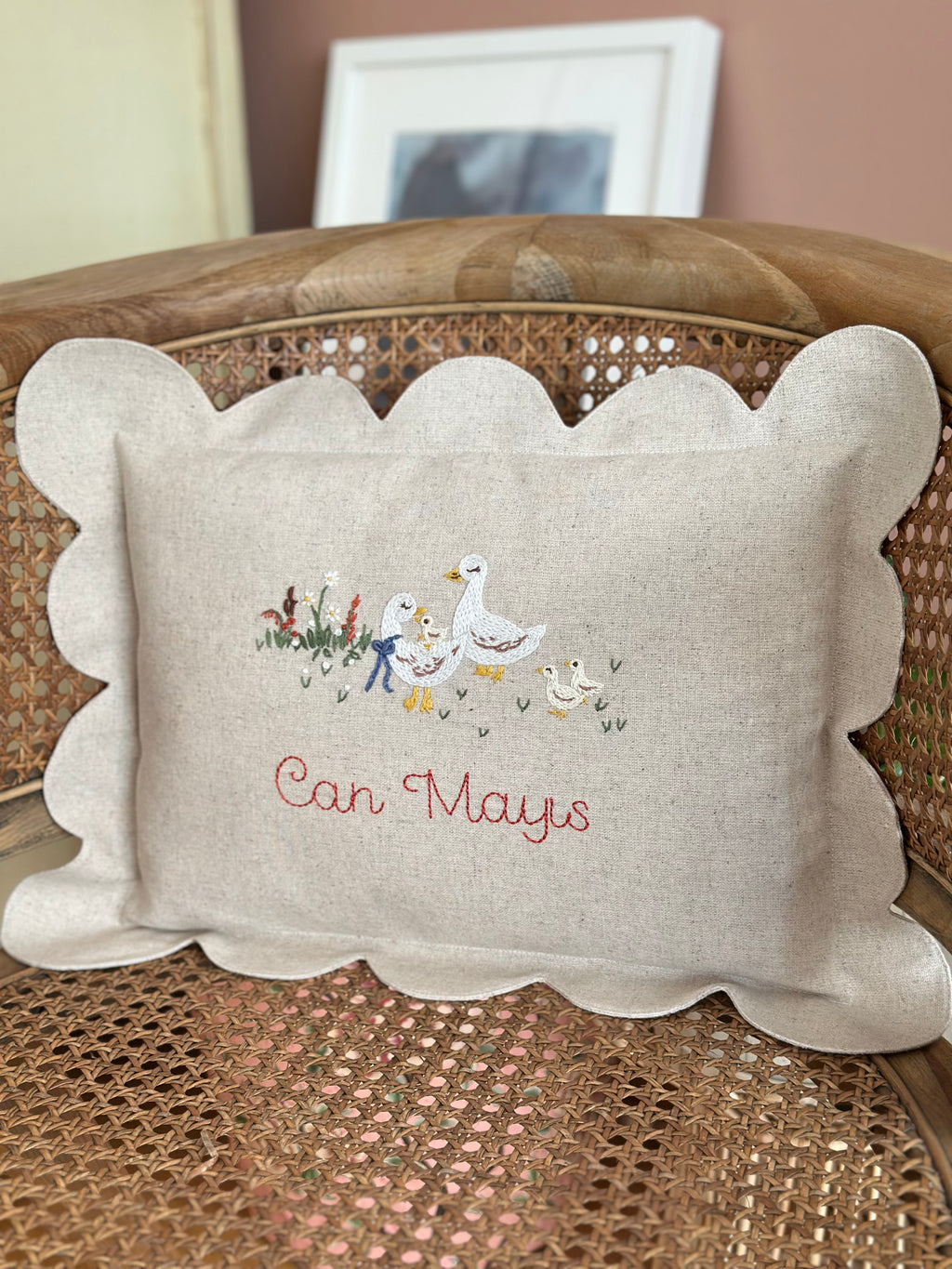 Duckling Keten Dilimli Bebek Yastığı