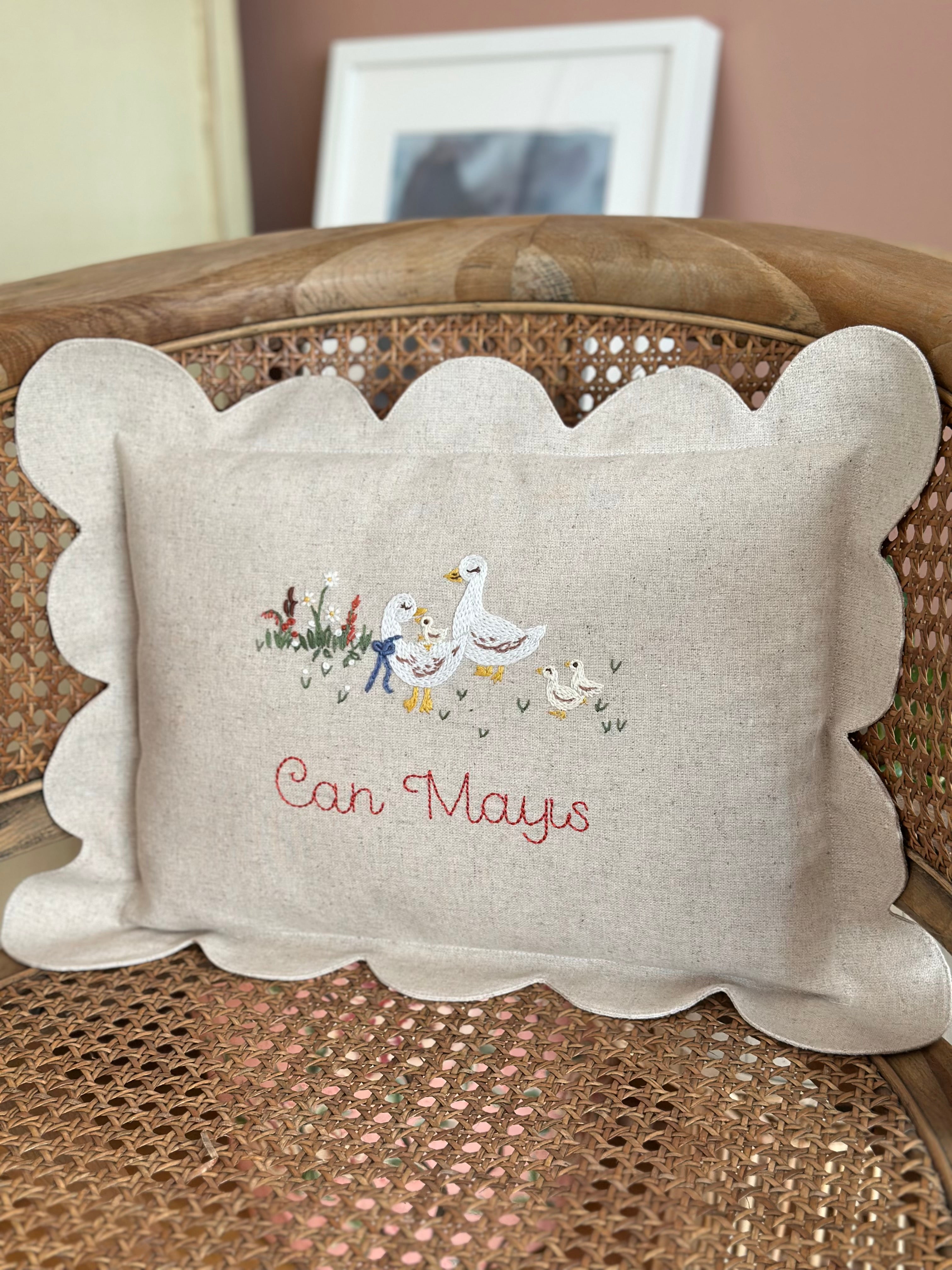 Duckling Keten Dilimli Bebek Yastığı