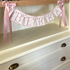 Personalized Machine Embroidered Baby Banner | Pennant | Door Decoration
