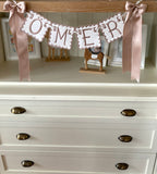 Personalized Machine Embroidered Baby Banner | Pennant | Door Decoration