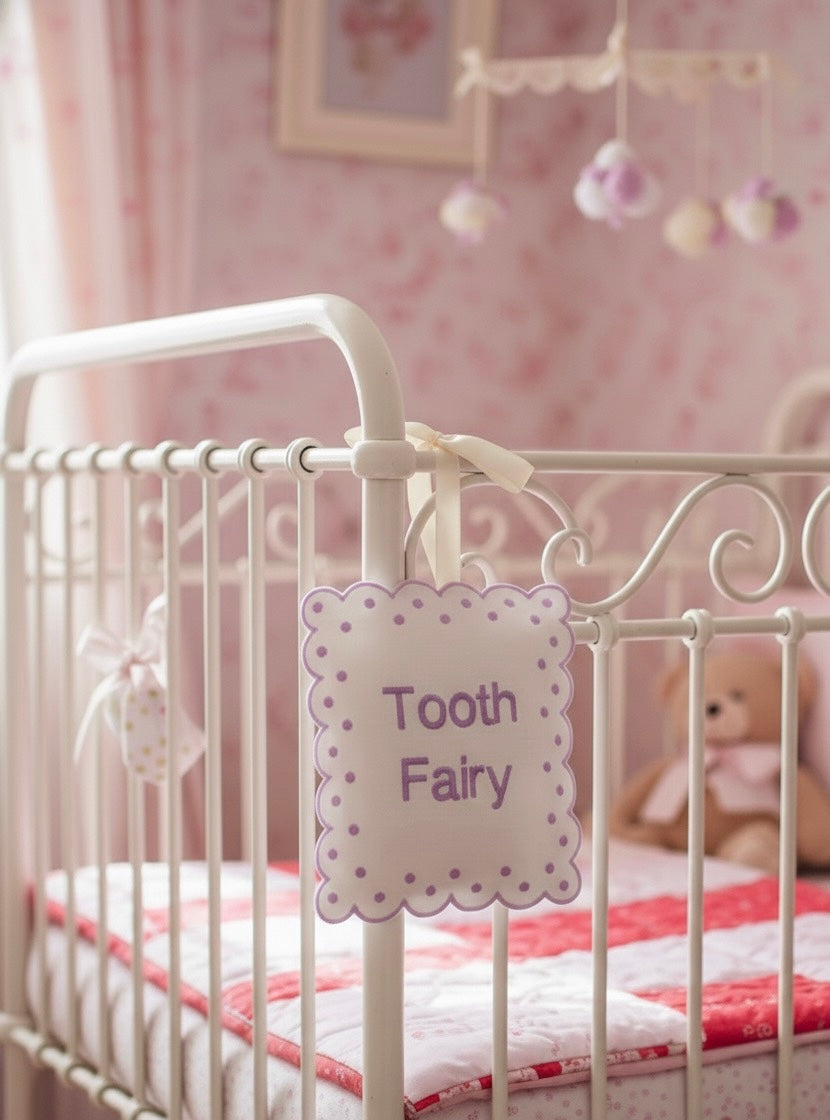 Personalized Linen Tooth Fairy Door Pillow | Tooth Fairy Pillow