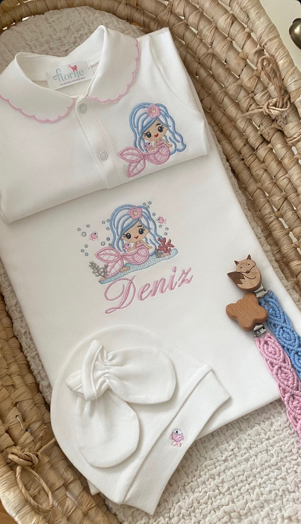 Deniz Kızı  Bebek Hastane Çıkış Seti