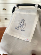 Monogrammed Linen Stroller Cover