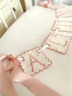 Personalized Machine Embroidered Baby Banner | Pennant | Door Decoration