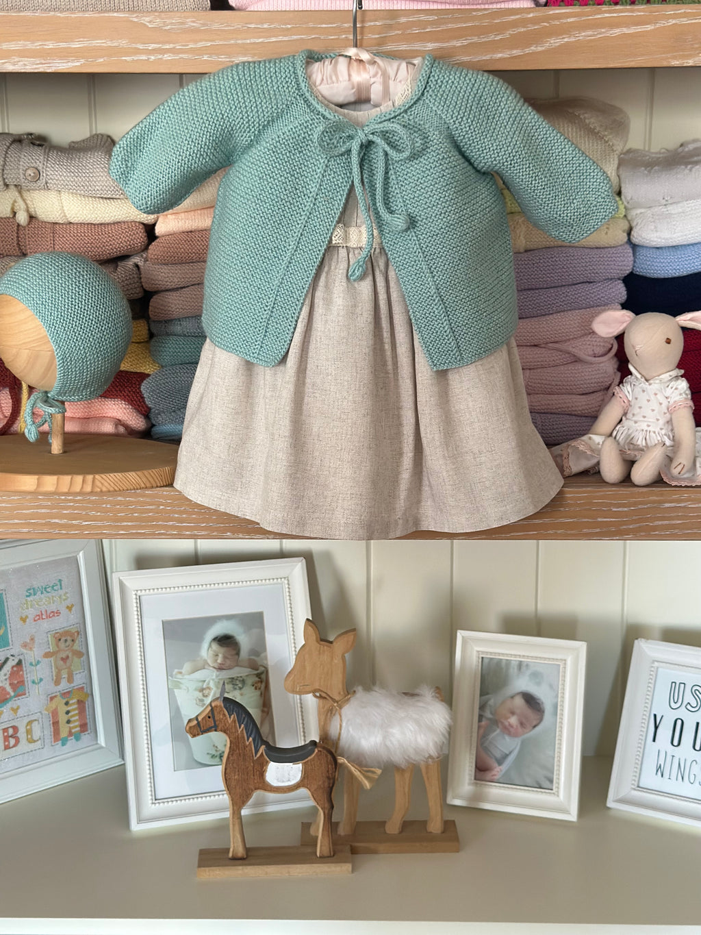 Pure– Bej Keten Kız Bebek Elbise 6–24 Ay