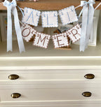 Personalized Machine Embroidered Baby Banner | Pennant | Door Decoration