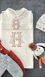 Monogram Nakışlı Hastane Çıkışı Seti