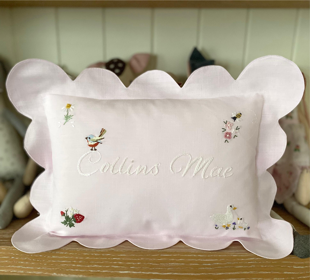 Kişiselleştirilmiş Keten Dilimli Bebek Yastığı