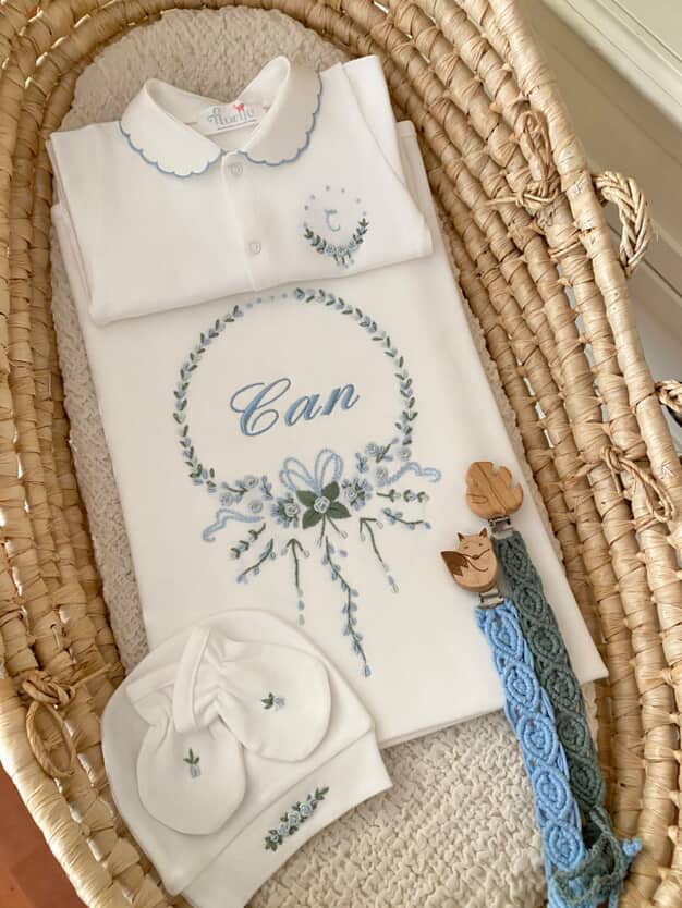 Damla Modeli Hastane Çıkışı Seti Mavi