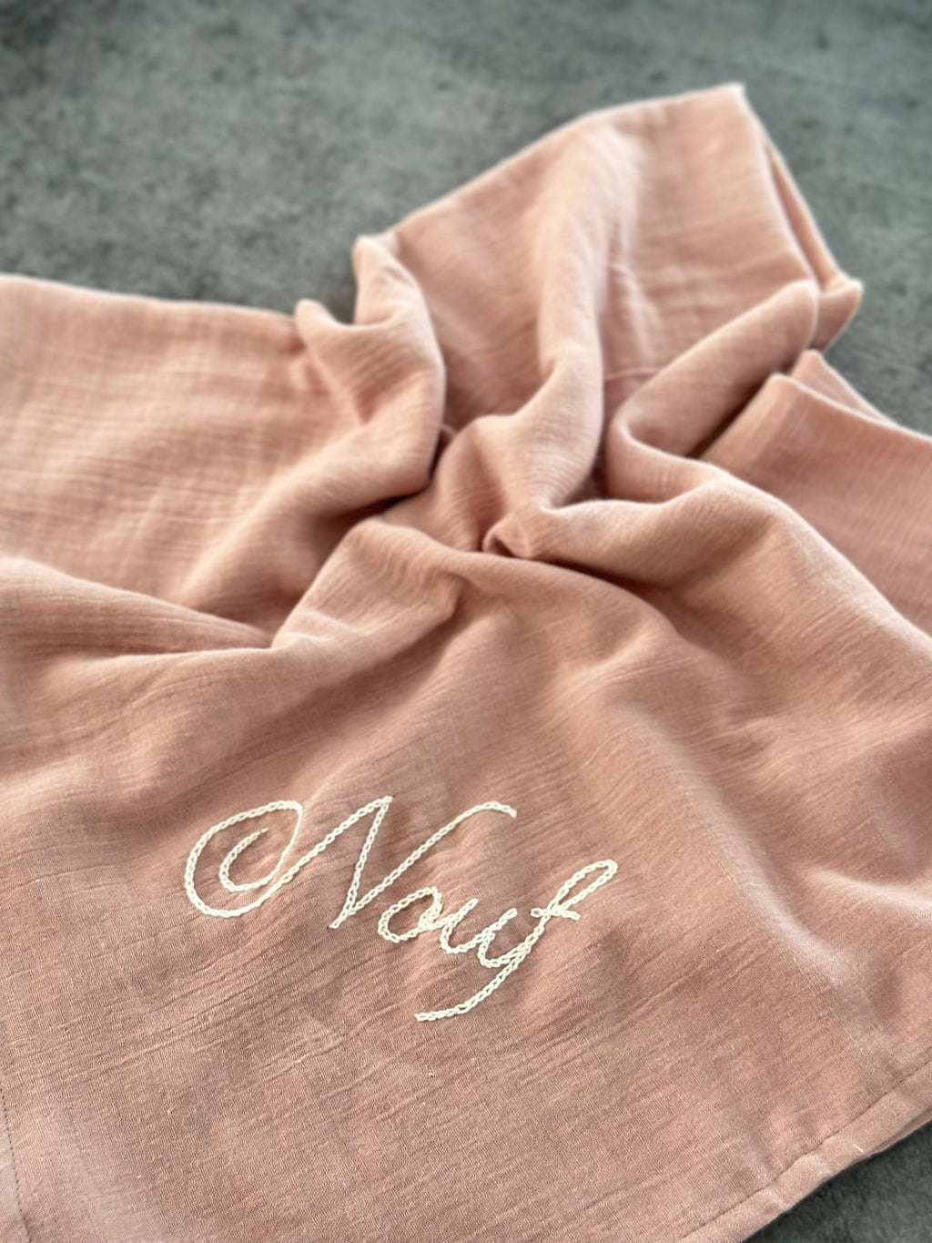 İsme Özel Müslin Battaniye Gül Kurusu