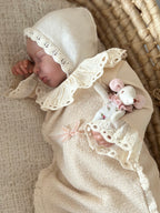 Somon Fisto Detaylı Kız Bebek Tulumu