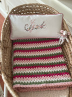 El Örgüsü Renkli Bebek Battaniyesi Pembe Tonları