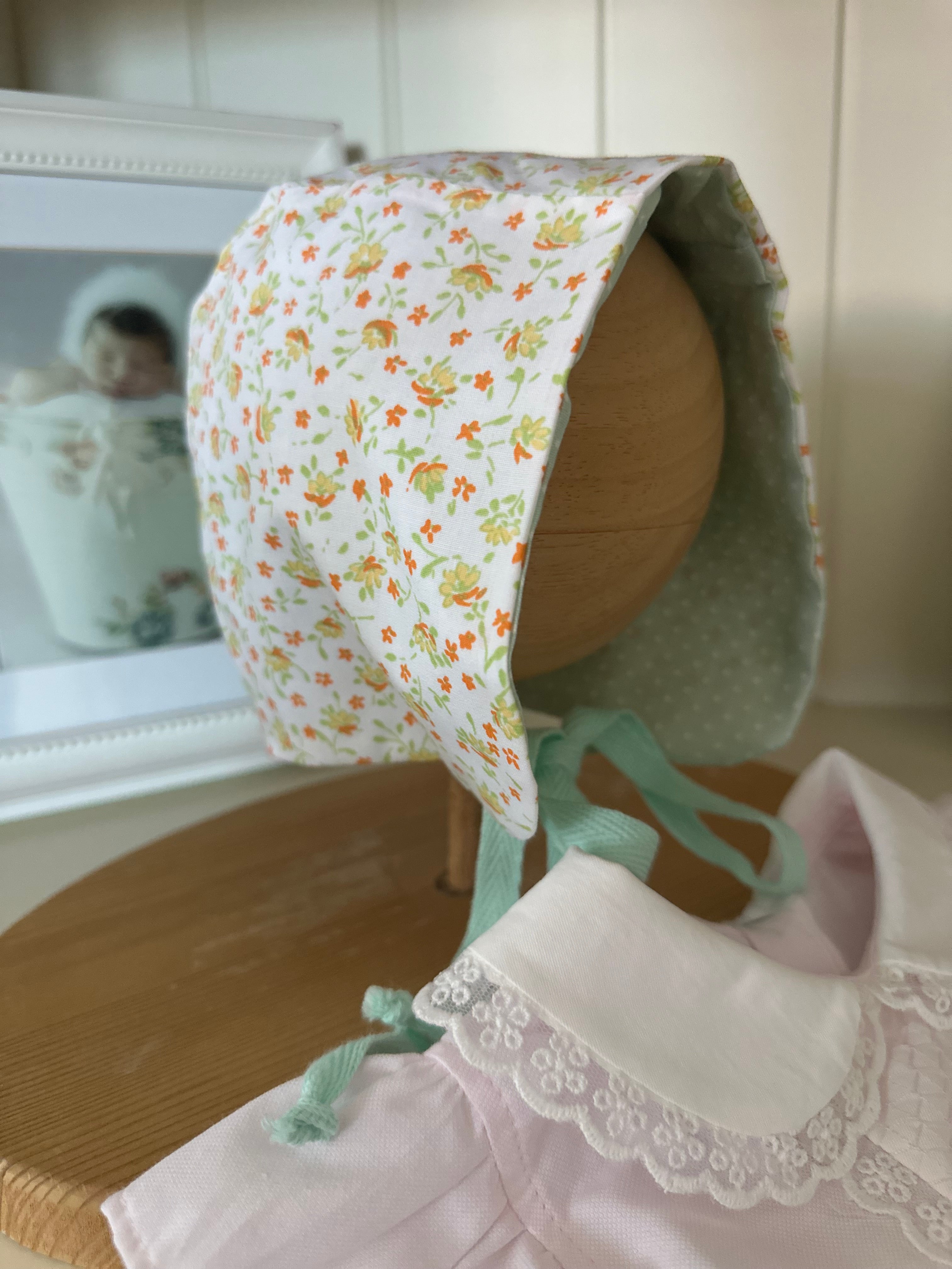 Desenli Yazlık Bebek Bonnet Şapka