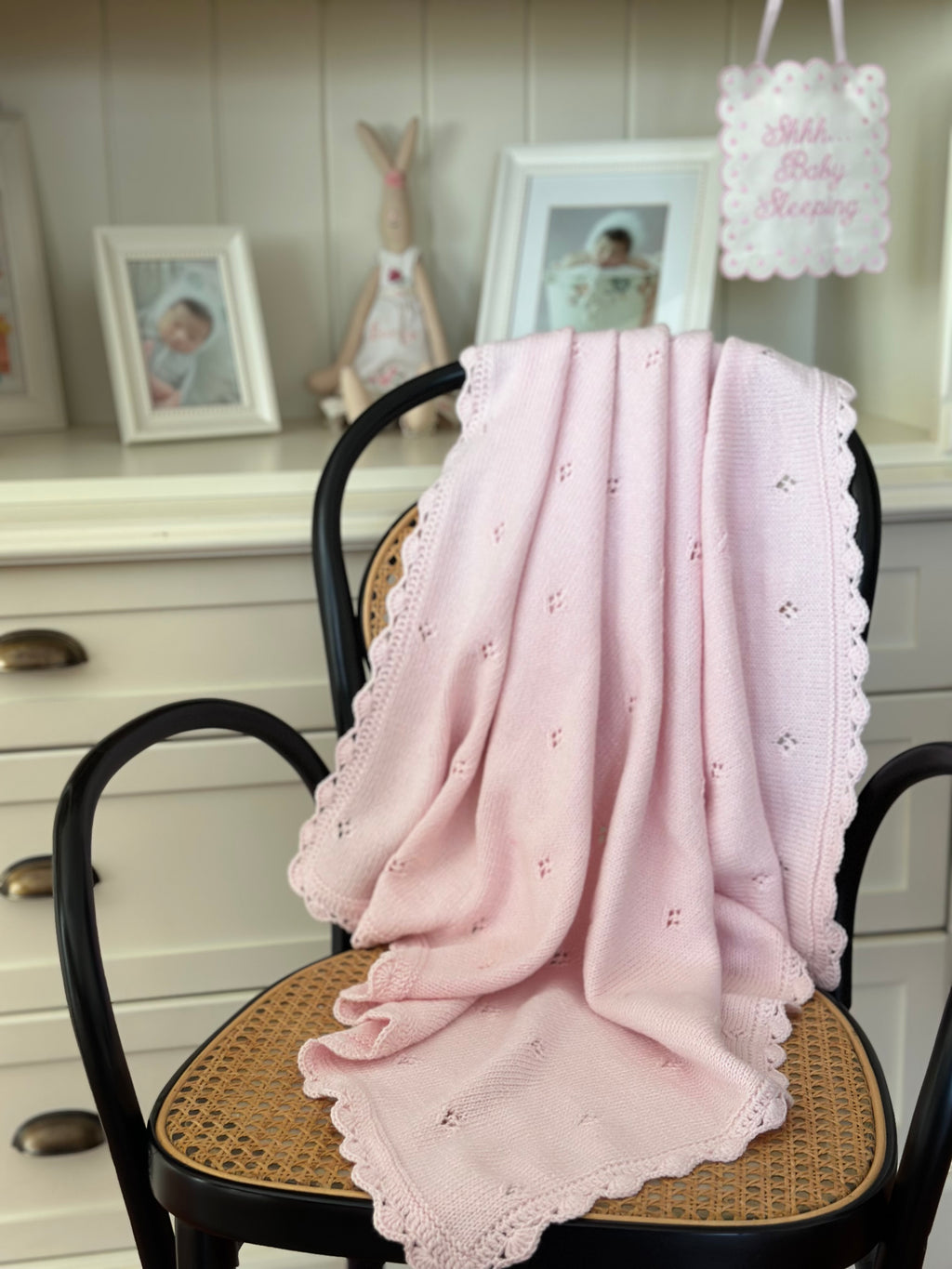 El Örgüsü Pembe Bebek Battaniyesi