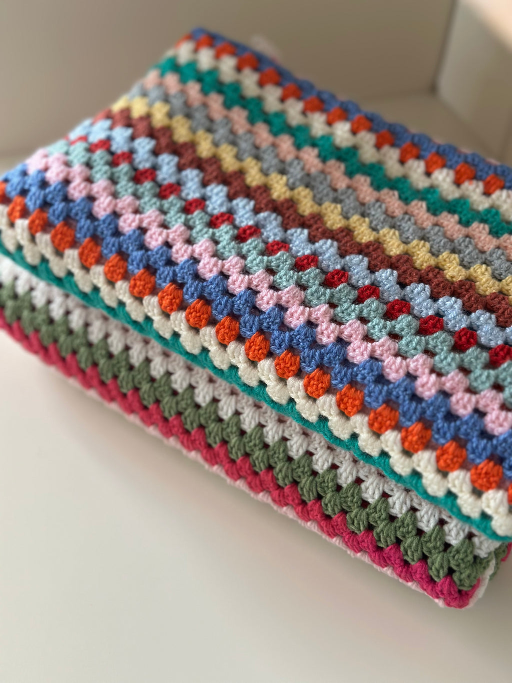 El Örgüsü Renkli Bebek Battaniyesi