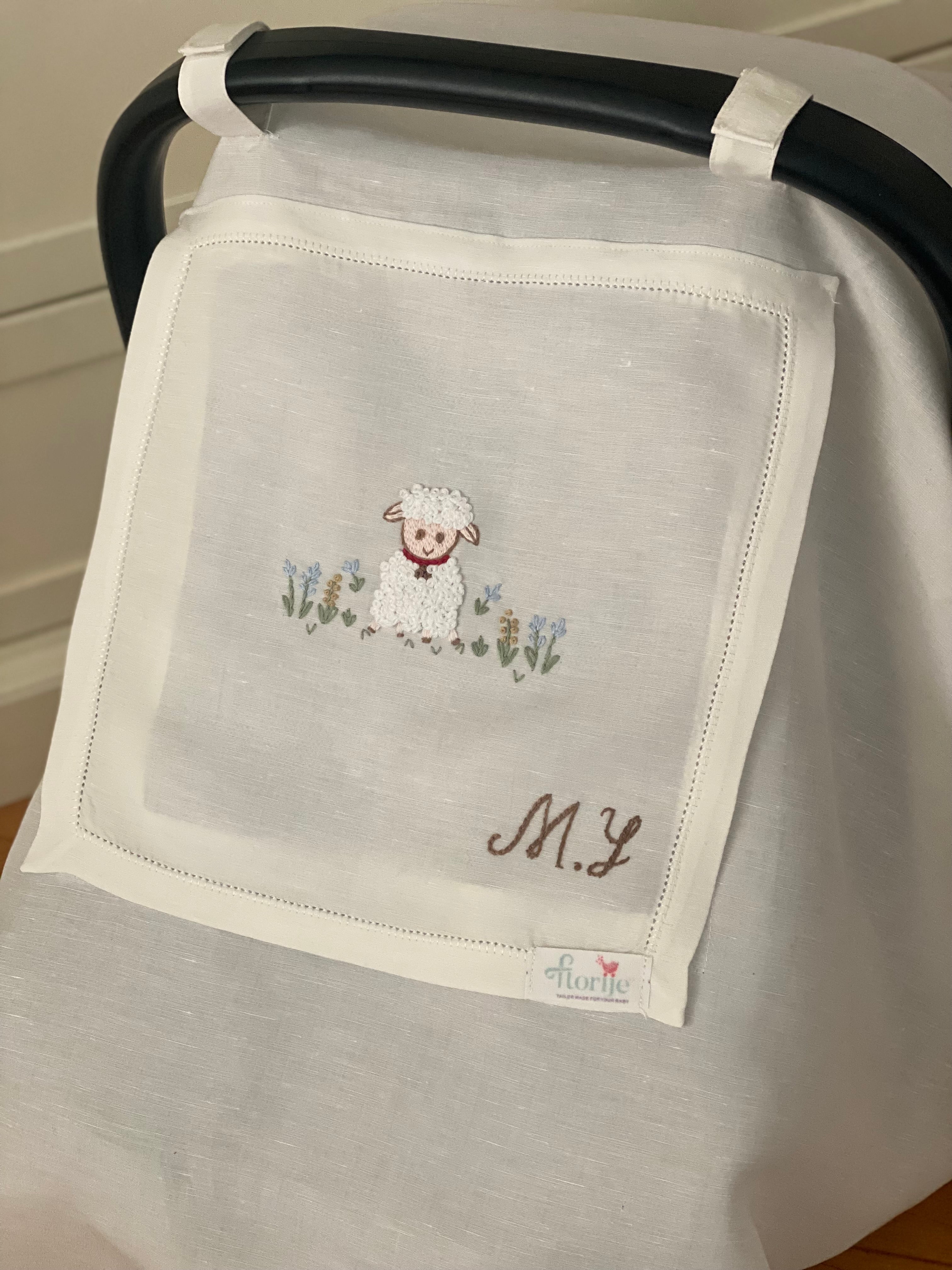 Keten Puset Örtüsü Kuzu Bej