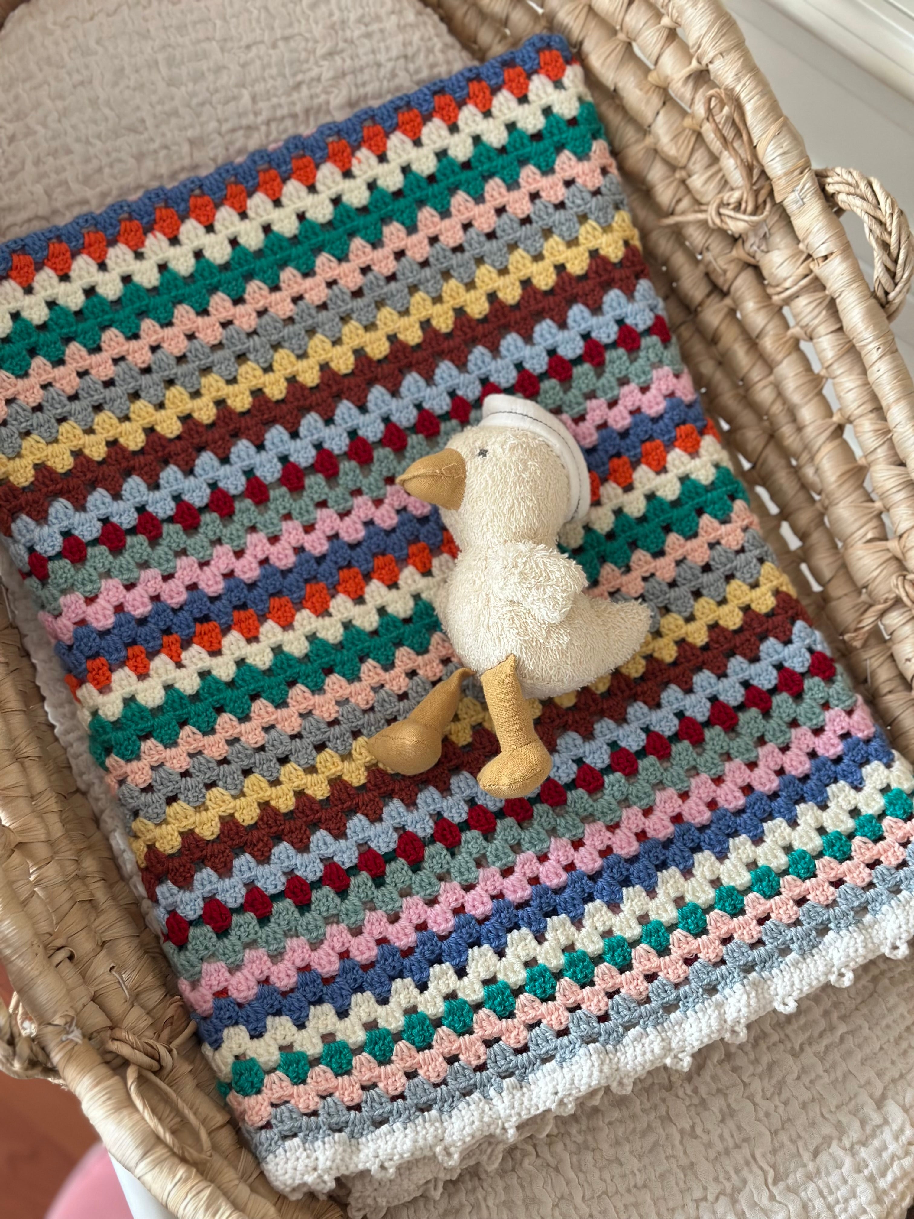 El Örgüsü Renkli Bebek Battaniyesi