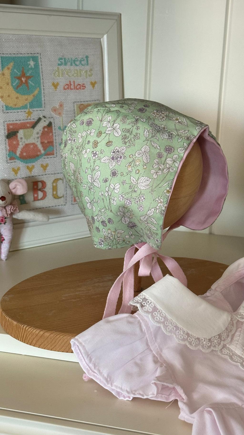 Desenli Yazlık Bebek Bonnet Şapka