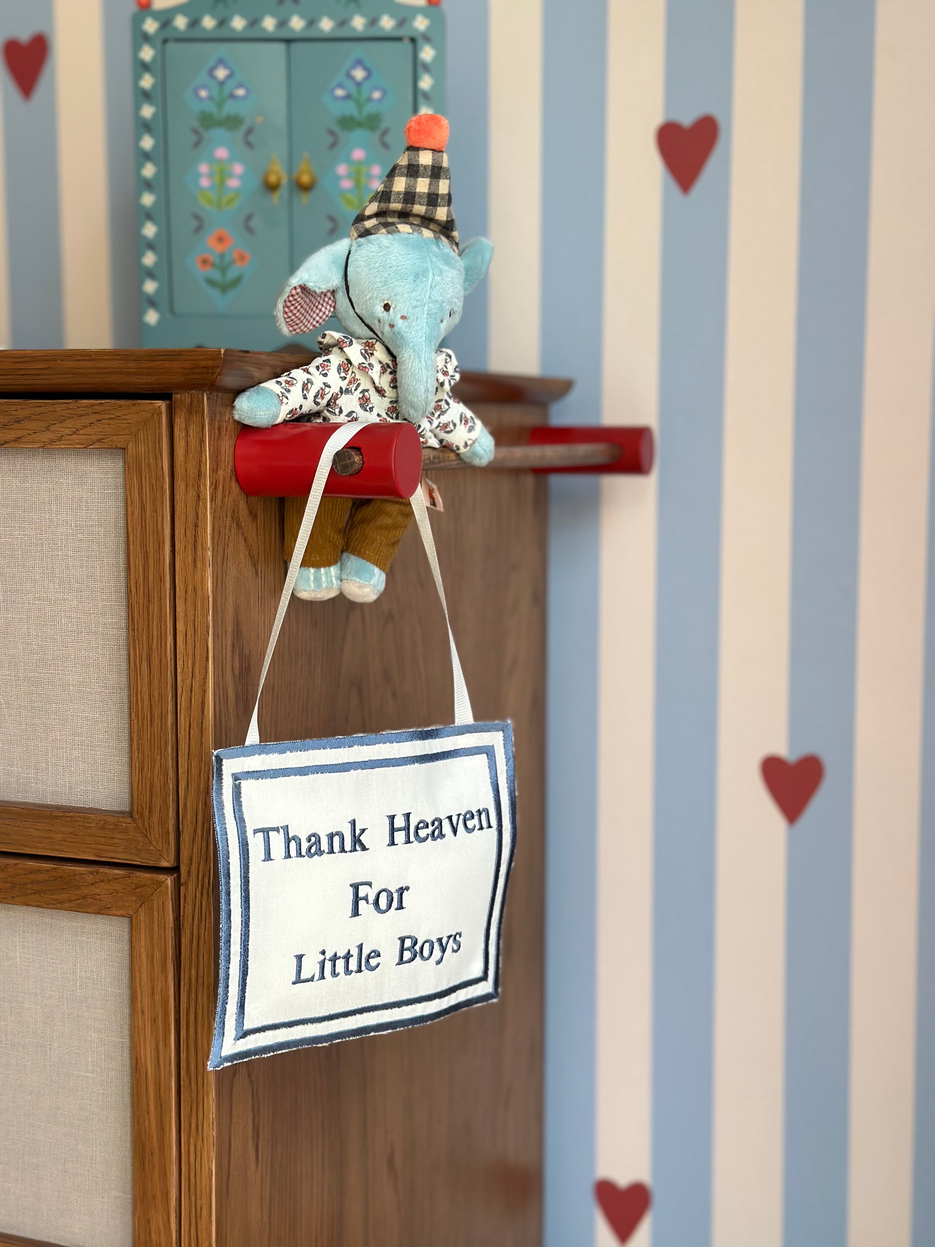 Personalized Linen "Baby Sleeping" Door Pillow