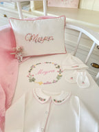 Red Wreath Named Organic Newborn Set