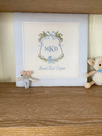 Rococo Embroidered Personalized Fabric Door Decoration | Named Baby Room Decor