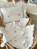 Spring Flowers Organic Newborn Set – Pink Crochet Detail
