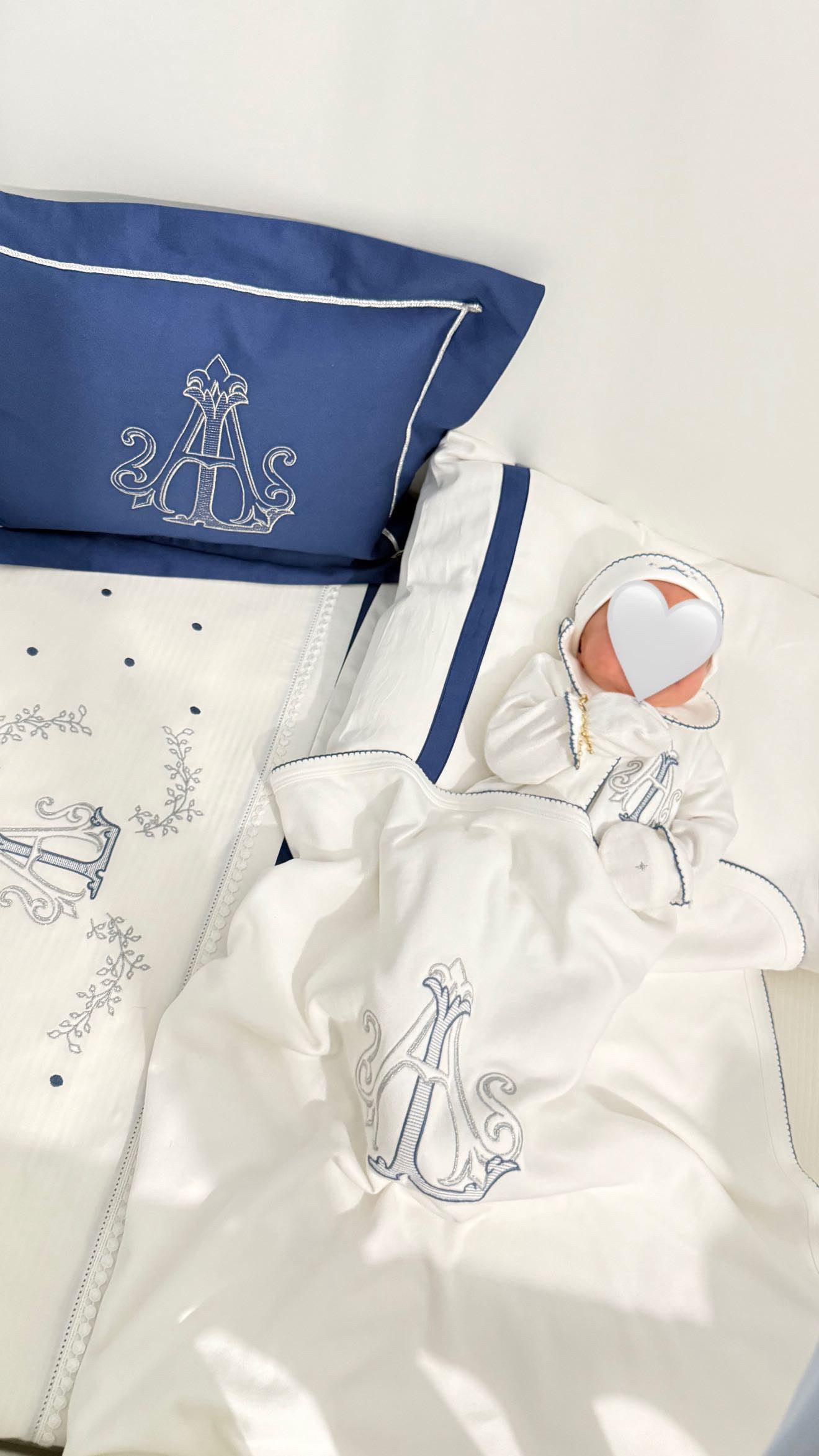 Monogram Polka Dot Baby Blanket Set