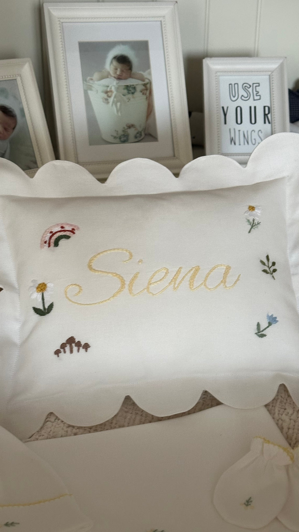 Kişiselleştirilmiş Keten Dilimli Bebek Yastığı