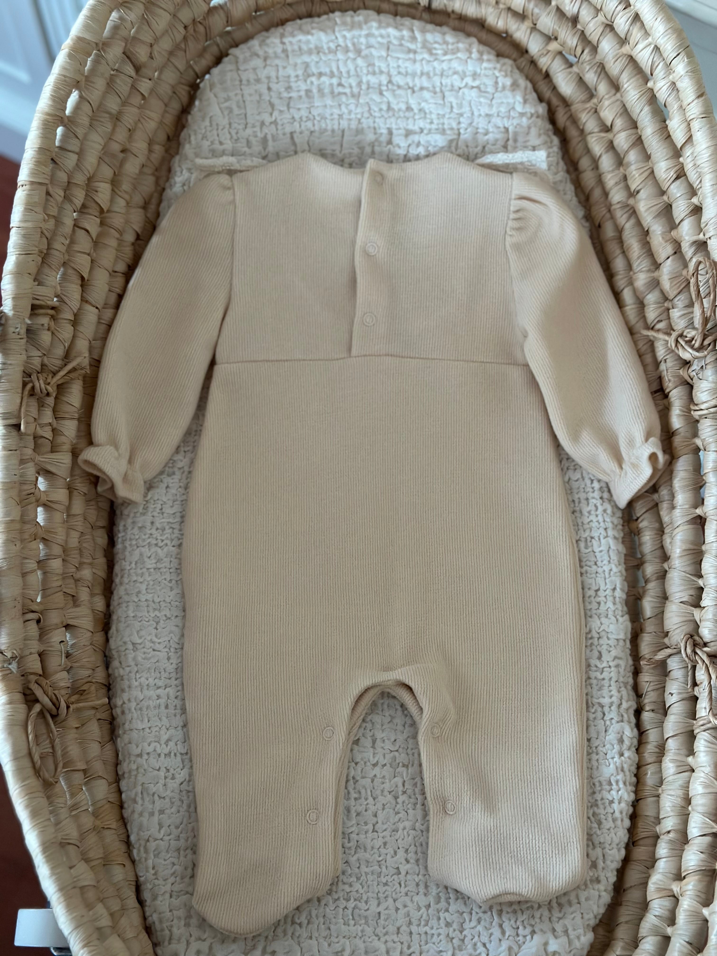 Salmon Wide Lace Detailed Baby Girl Romper