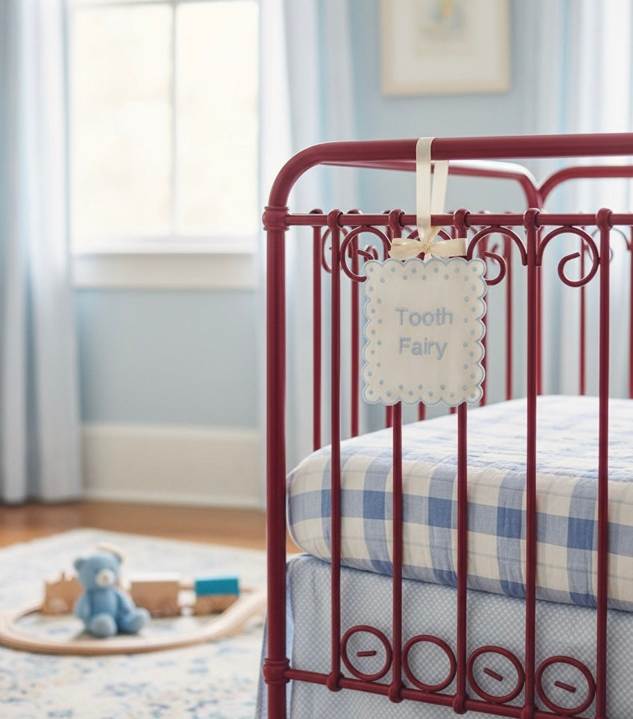 Personalized Linen Tooth Fairy Door Pillow | Tooth Fairy Pillow