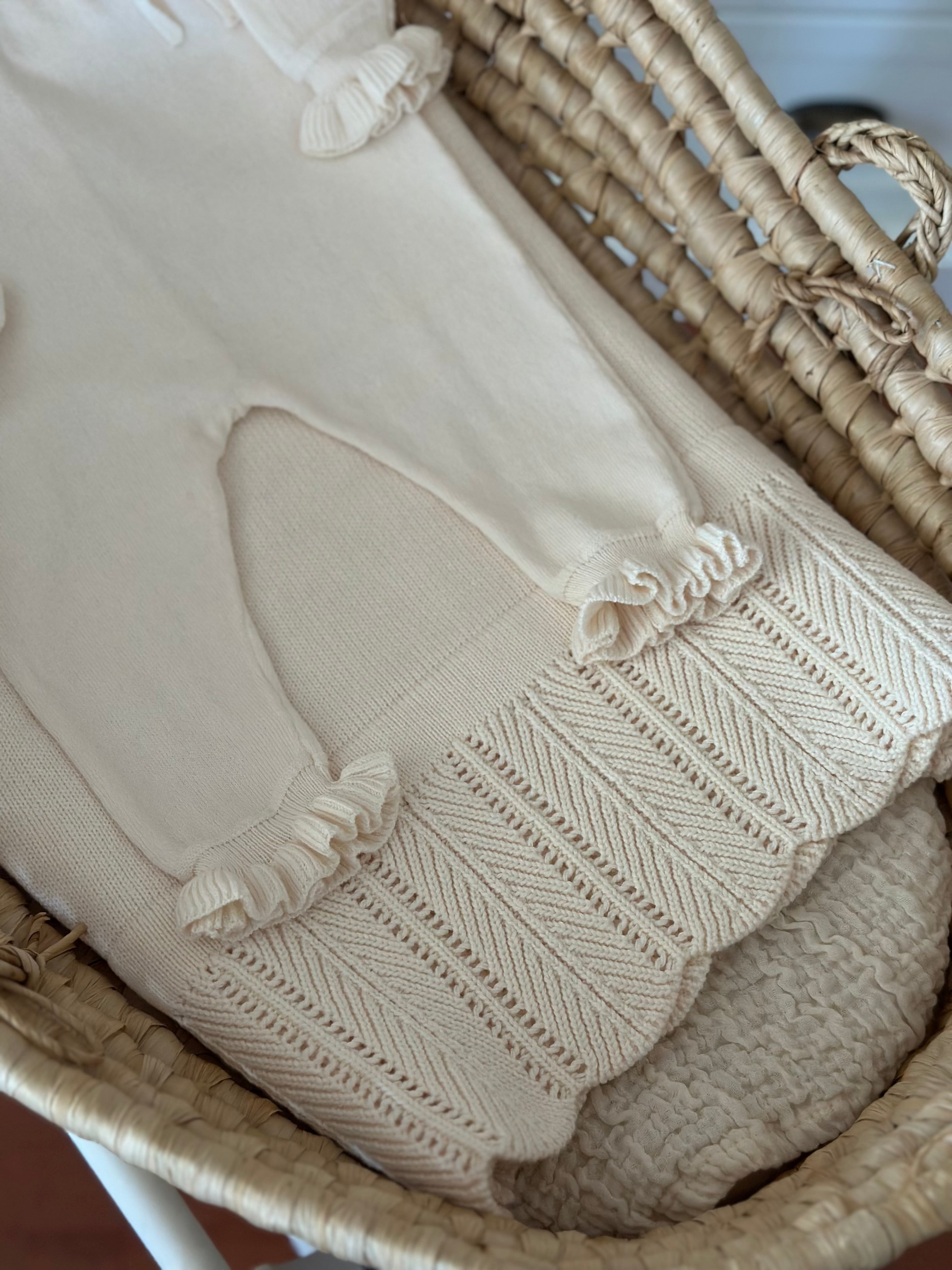 Pure 5 Parça Triko Yenidoğan Bebek Seti – Krem