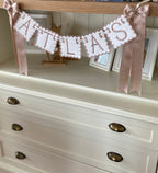 Personalized Machine Embroidered Baby Banner | Pennant | Door Decoration
