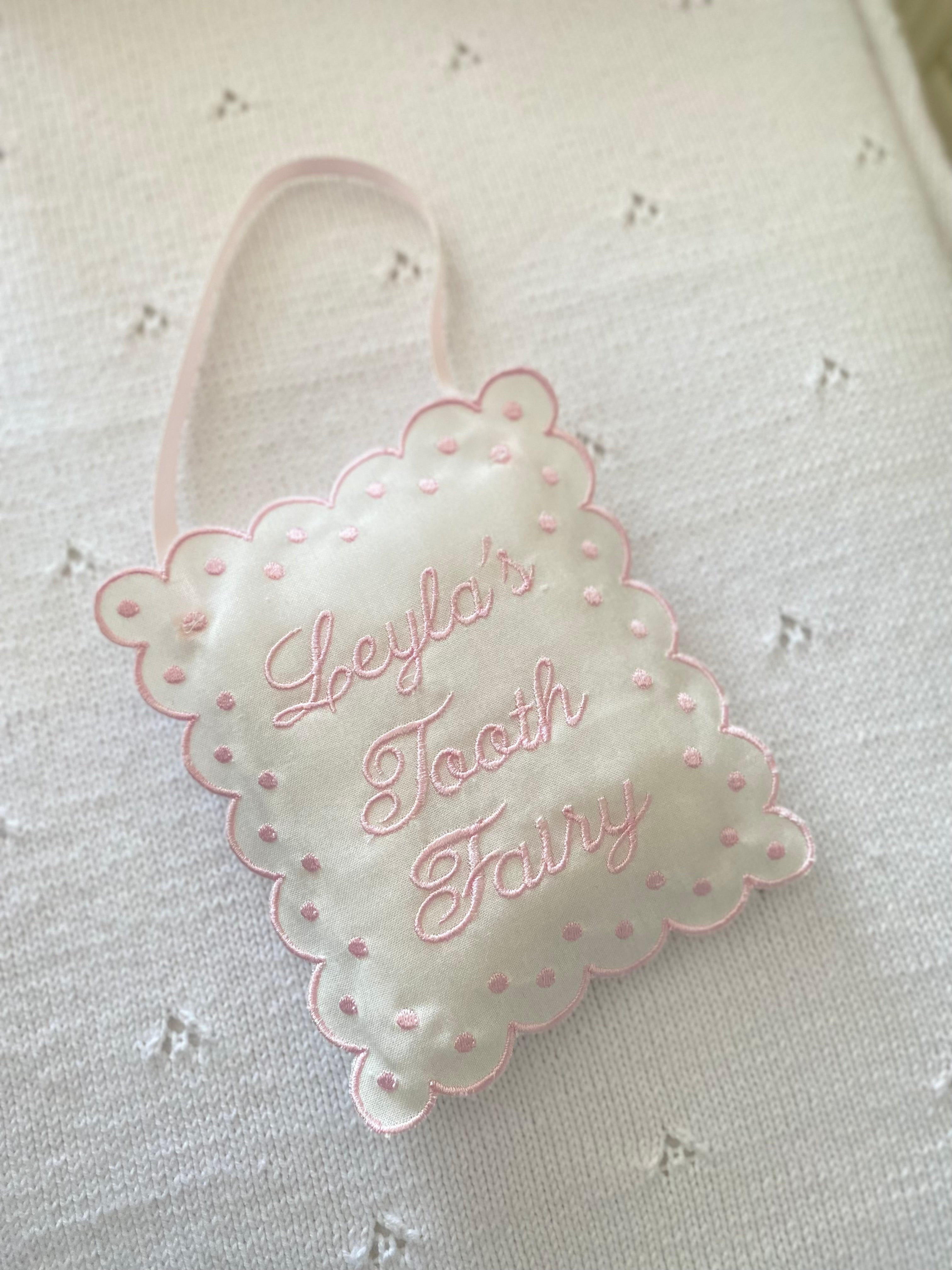 Personalized Linen Tooth Fairy Door Pillow | Tooth Fairy Pillow