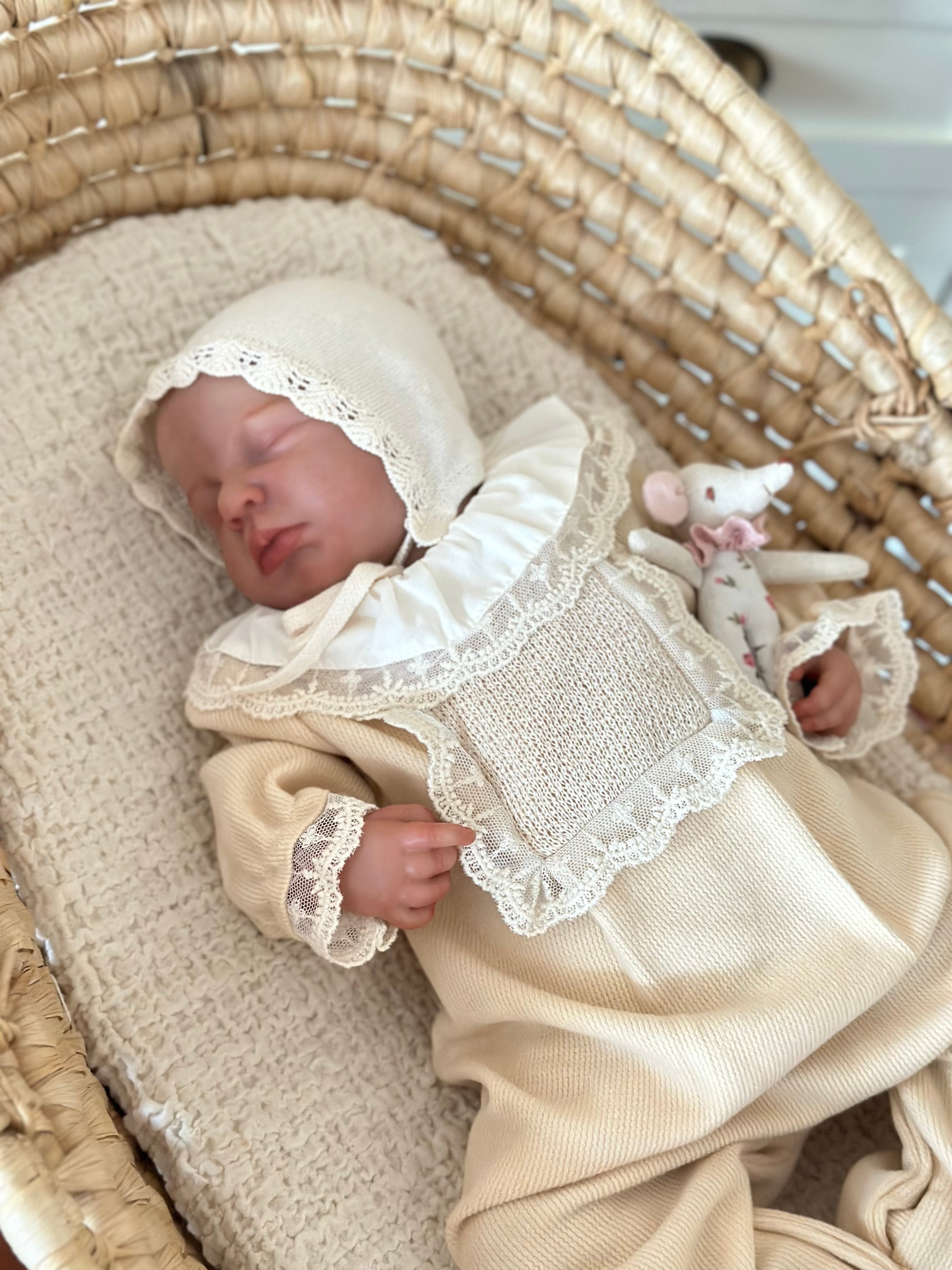 Lace Baby Girl Jumpsuit – Powder &amp; Salmon