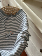 El Örgüsü Gri Beyaz Bebek Battaniyesi