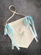 Kişiye Özel İsimli Keten Banner / Kapı Süsü Çelenk