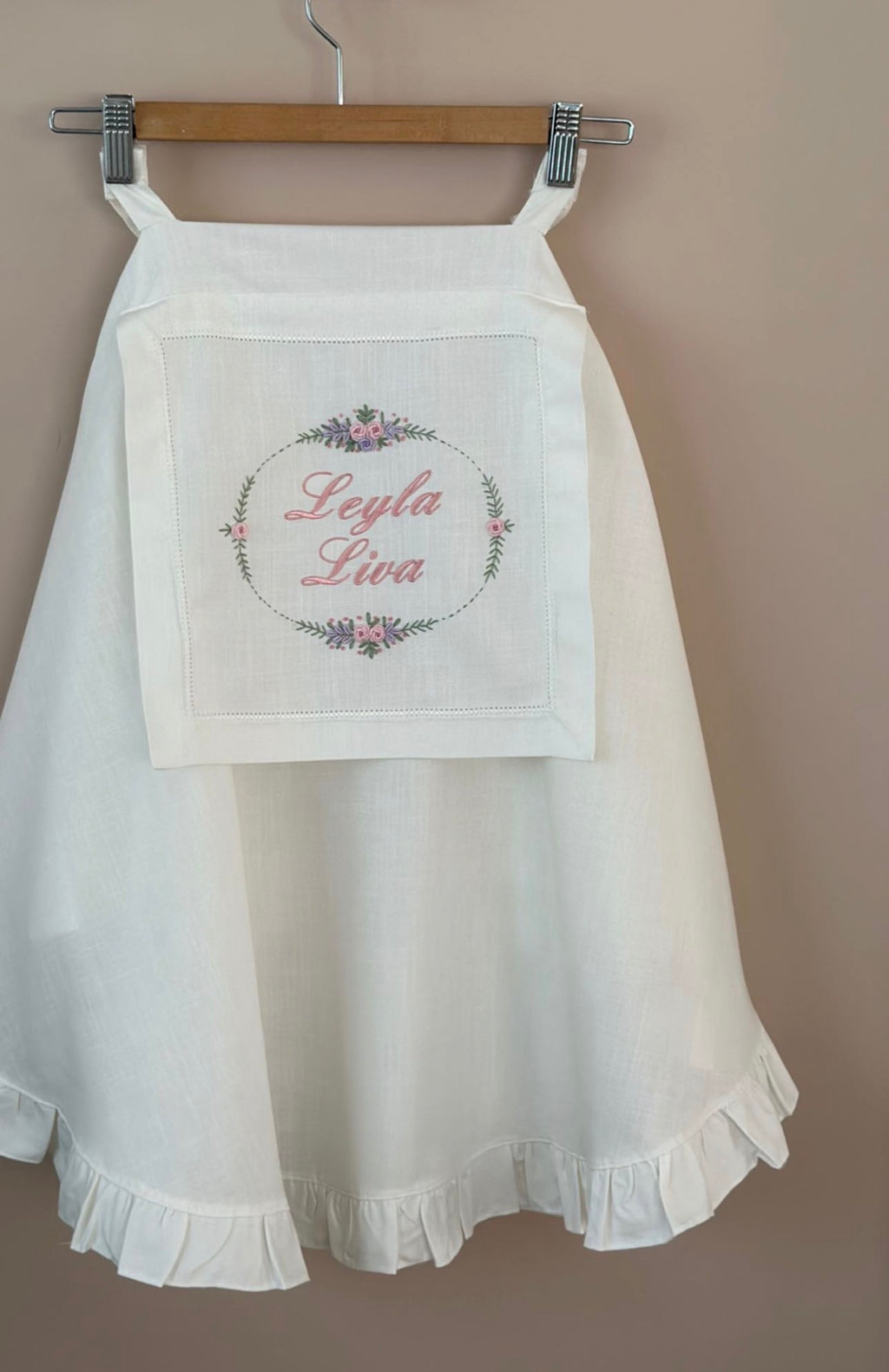 Keten Puset Örtüsü Oval Model Lila/Pembe