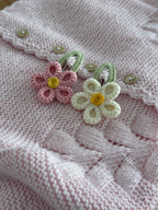 Örgü Papatya Çiçekli Bebek Saç Tokası