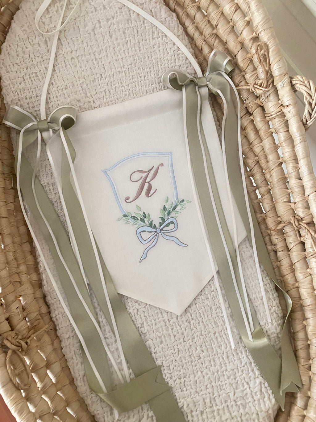 Kişiye Özel İsimli Keten Banner / Kapı Süsü Çelenk