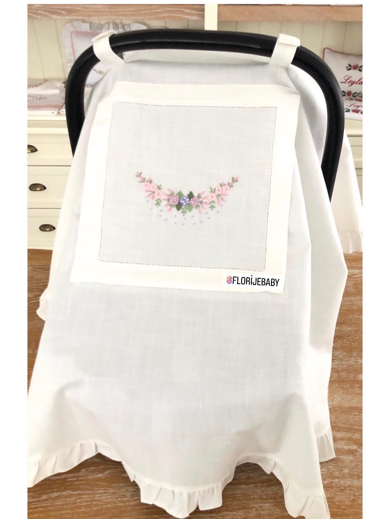 Keten Puset Örtüsü Ortanca Pembeli