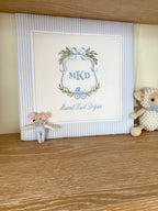 Rococo Embroidered Personalized Fabric Door Decoration | Named Baby Room Decor