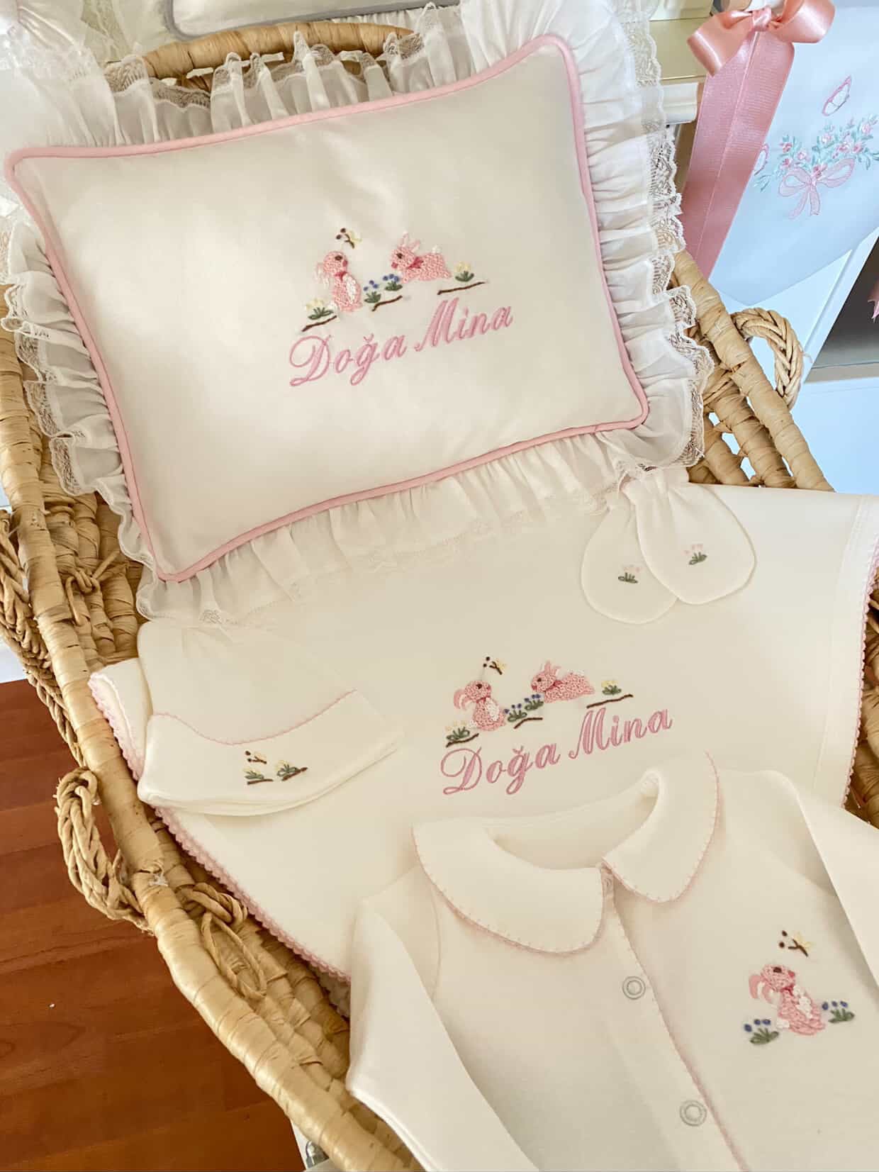 Rabbit Pink Organik Yenidoğan Seti