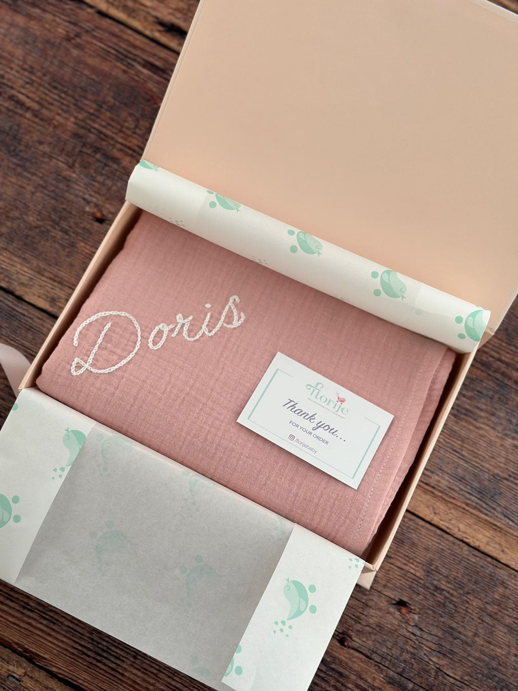 İsme Özel Müslin Battaniye Pembe