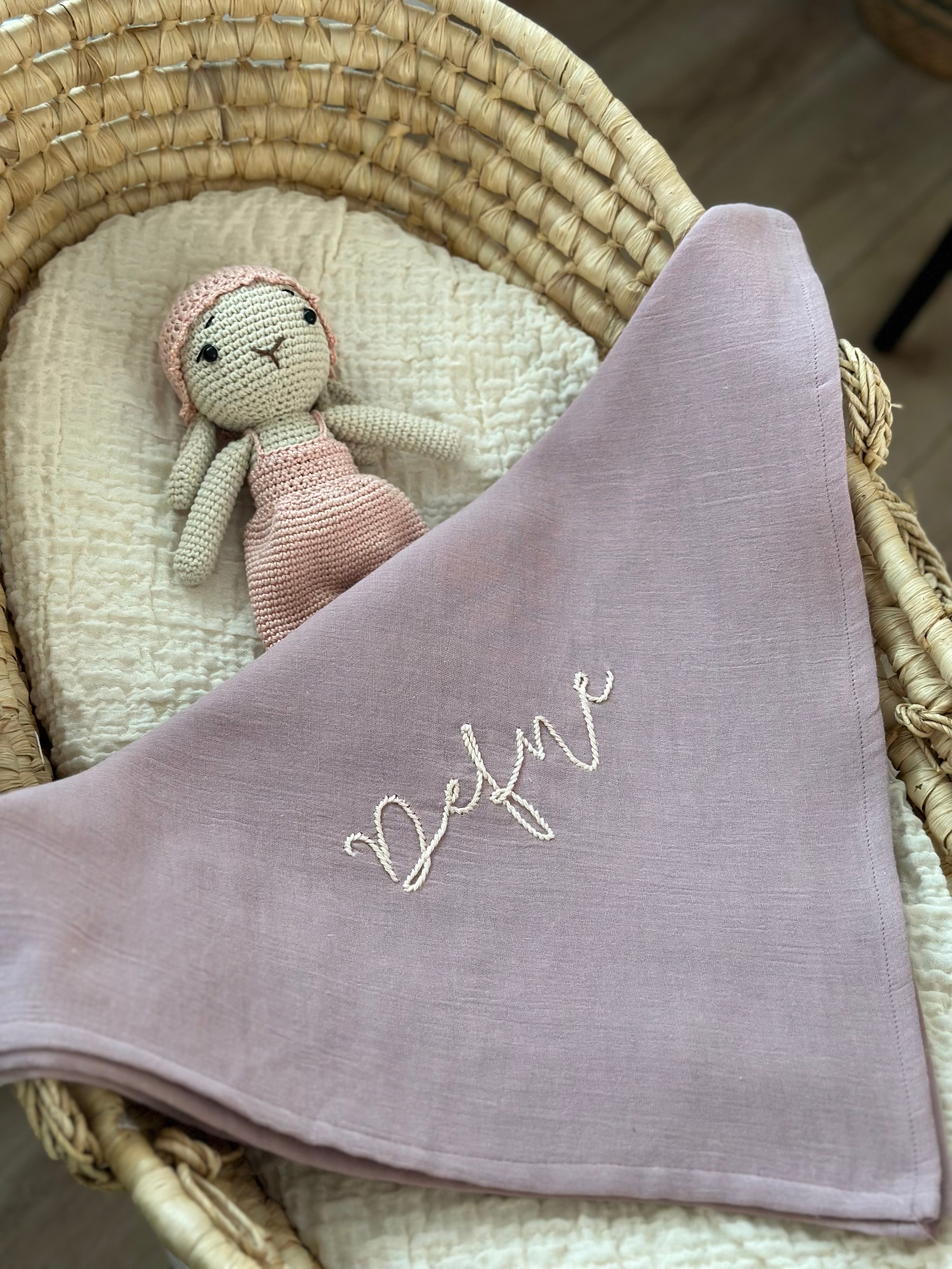 İsme Özel Müslin Battaniye Gül Kurusu