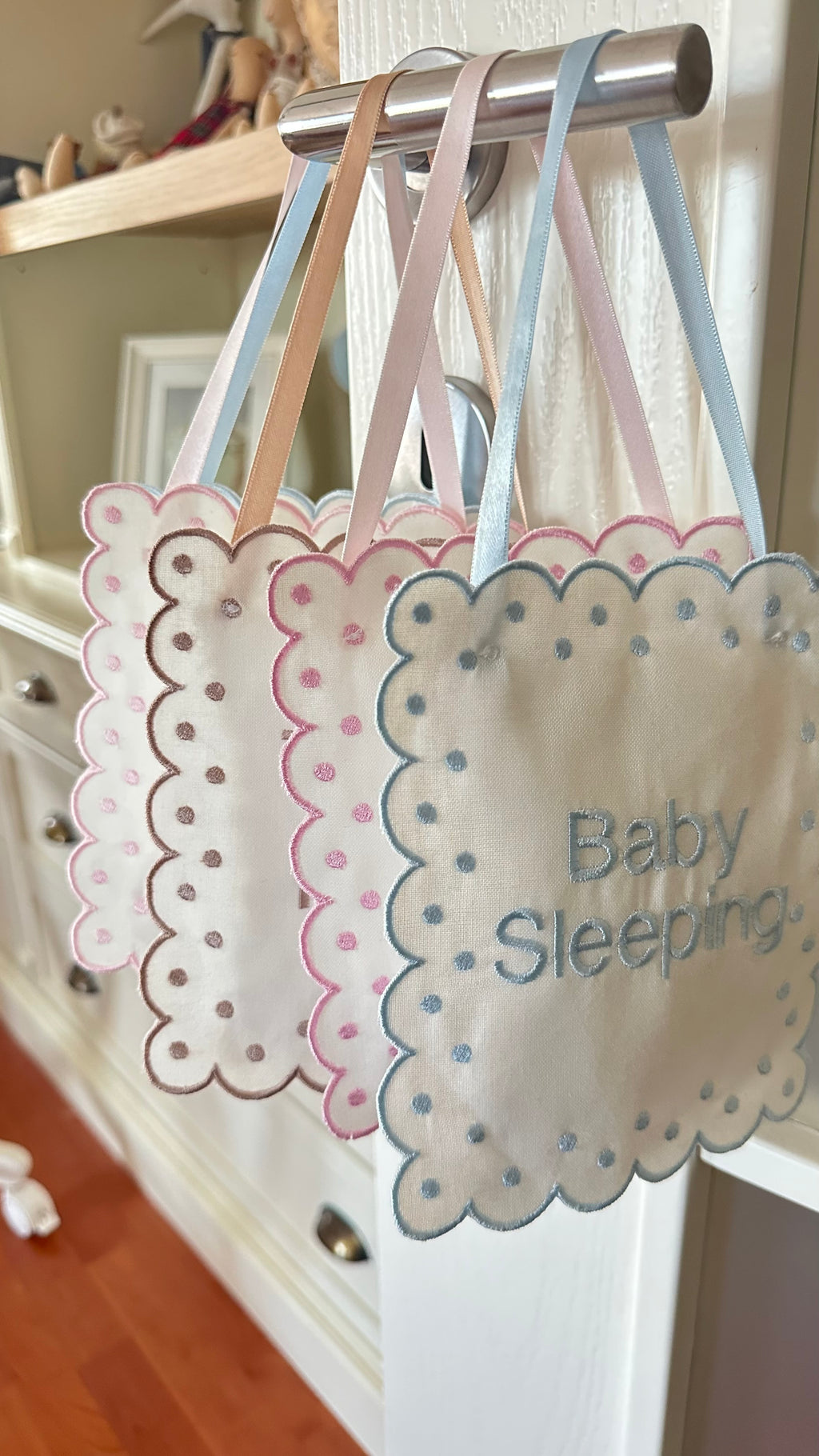 Kişiye Özel Keten “Baby Sleeping” Kapı Yastığı